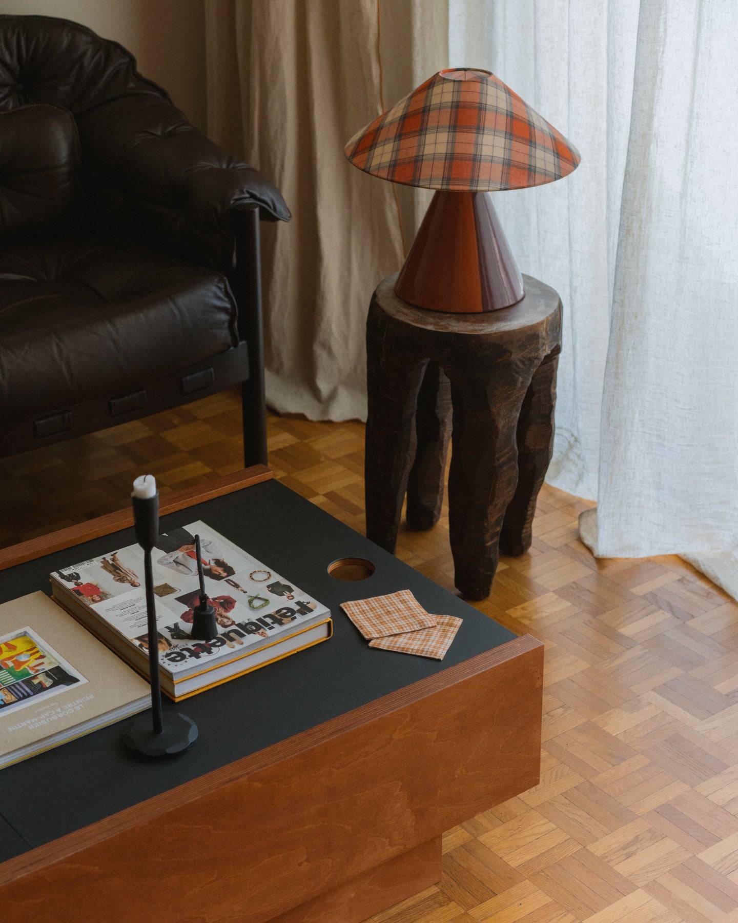 Caterina Cognac Tartan